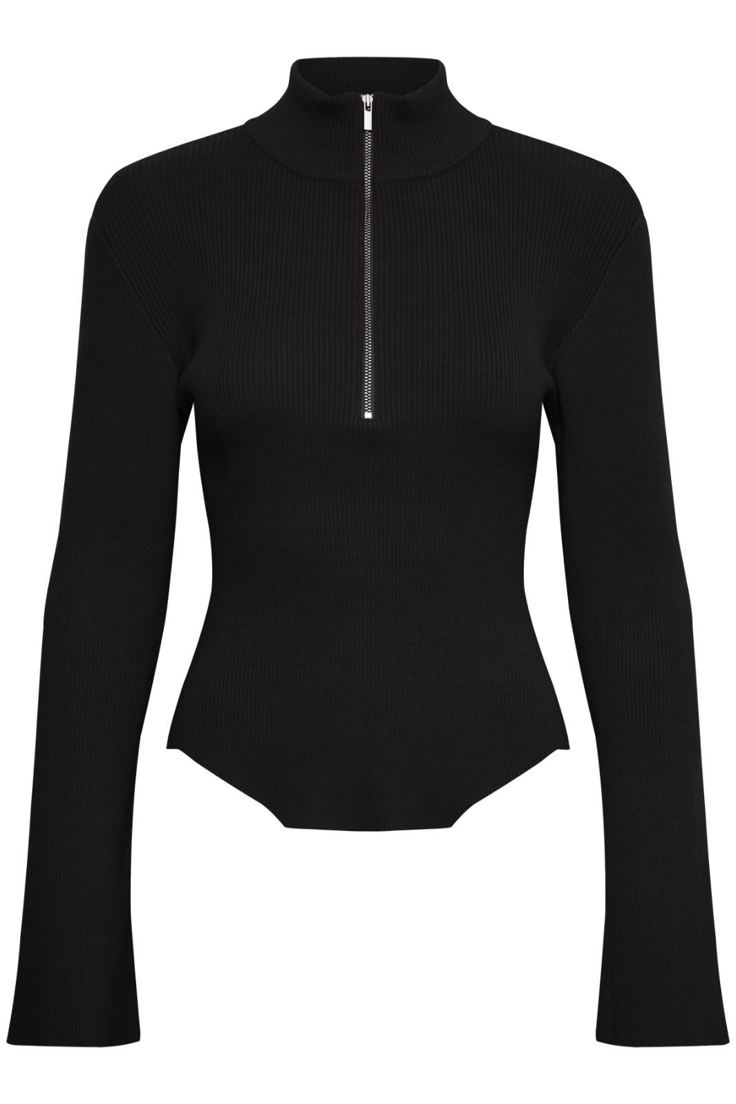Gestuz - YasmiaGZ zipper pullover - Black Strikbluser 