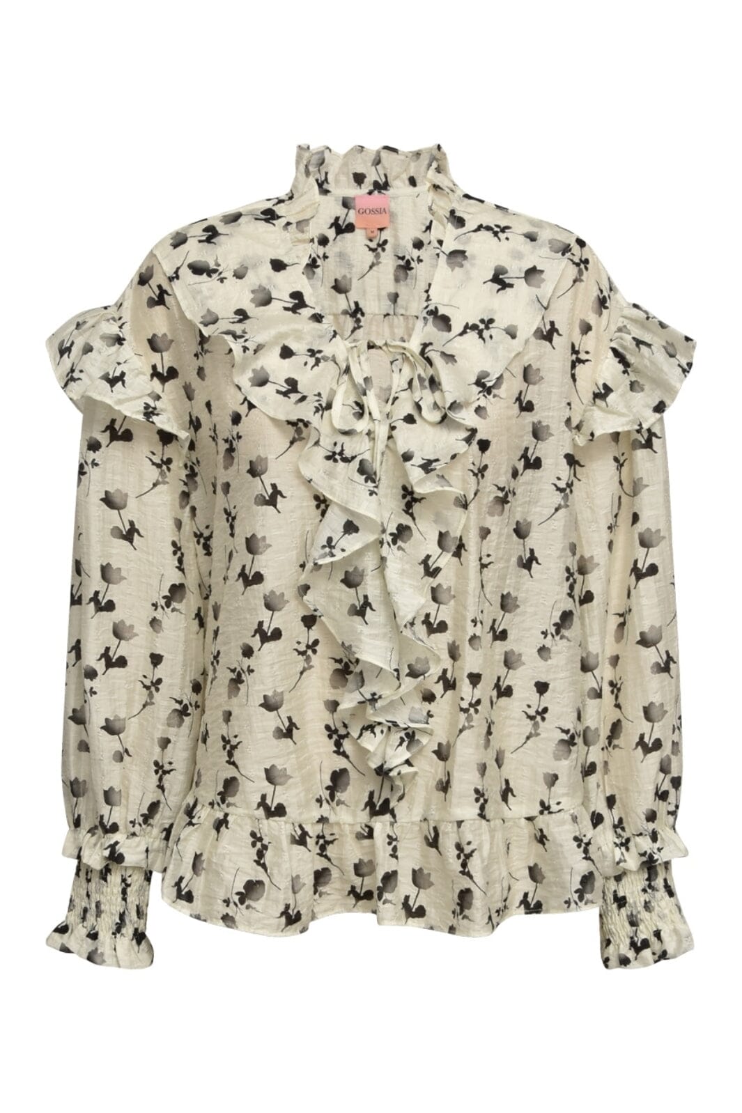 Gossia - NinneGO Dia Blouse - Black-Creme Bluser 