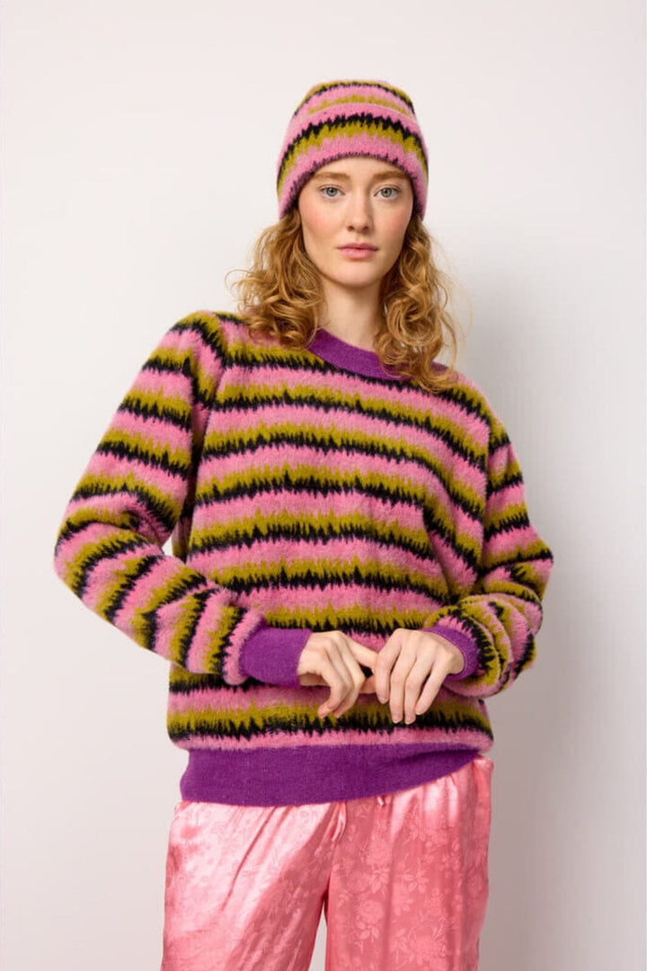 Hunkøn - Dakota Knit Blouse - Mix stripe Strikbluser 