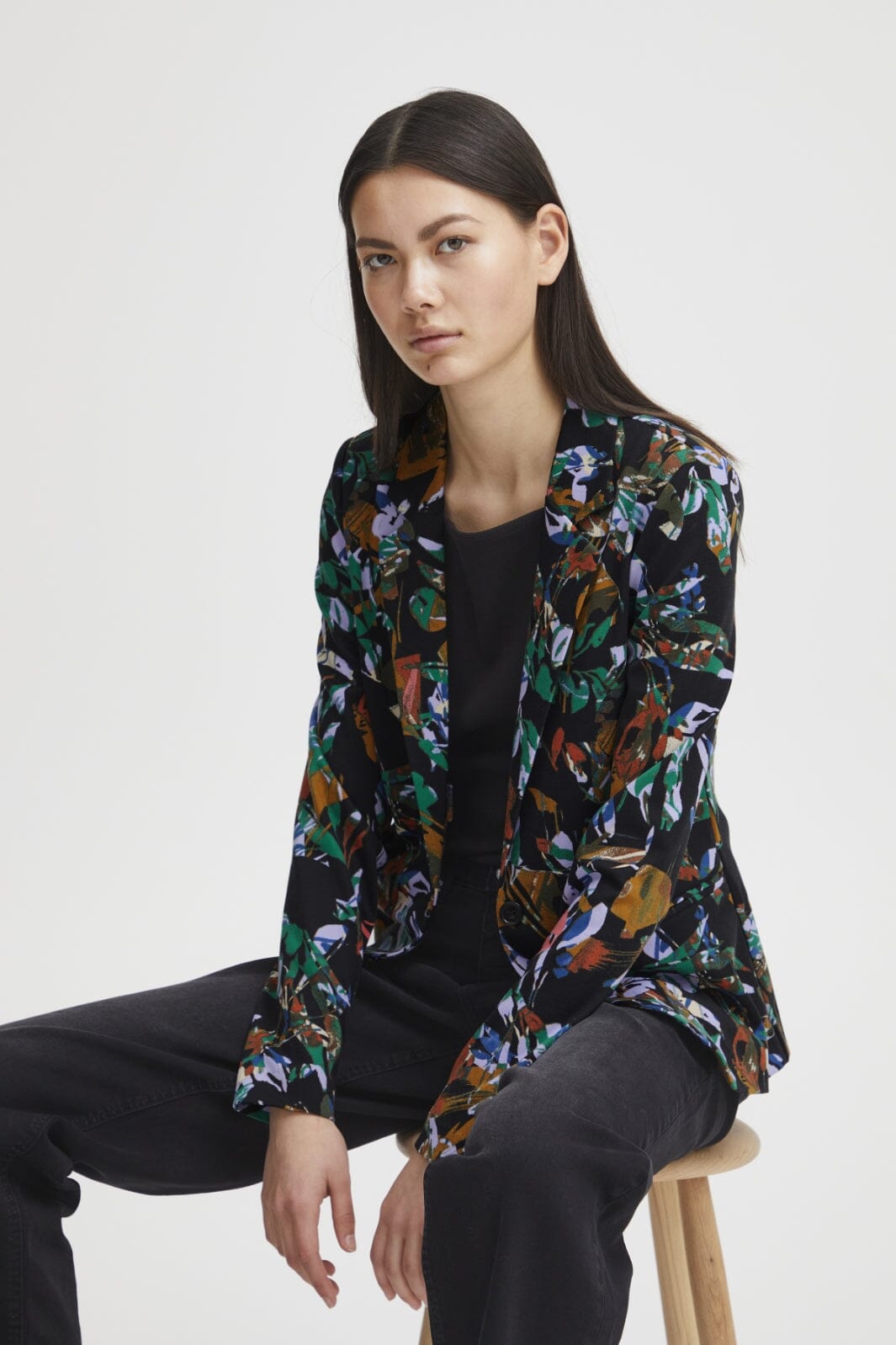 Ichi - Ihkate Print Bl16 - Multi Collage flower AOP Blazere 