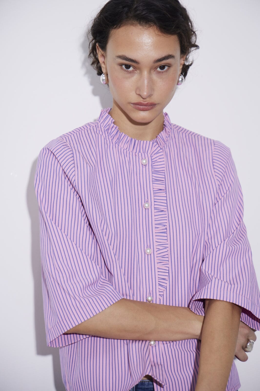 Ichi - Ixsimbani Ms - French Blue Stripe Skjorter 