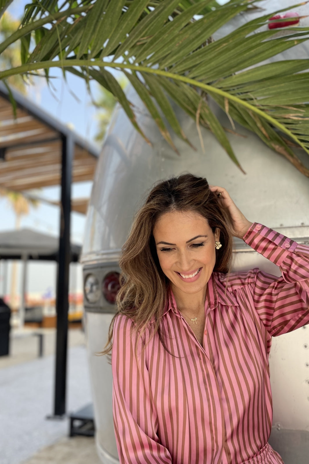 Karmamia - Augusta Shirt - Flamingo Stripe Skjorter 