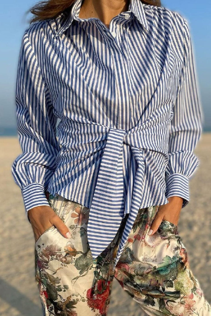 Karmamia - Lee Shirt - Sea Stripe Cotton Skjorter 