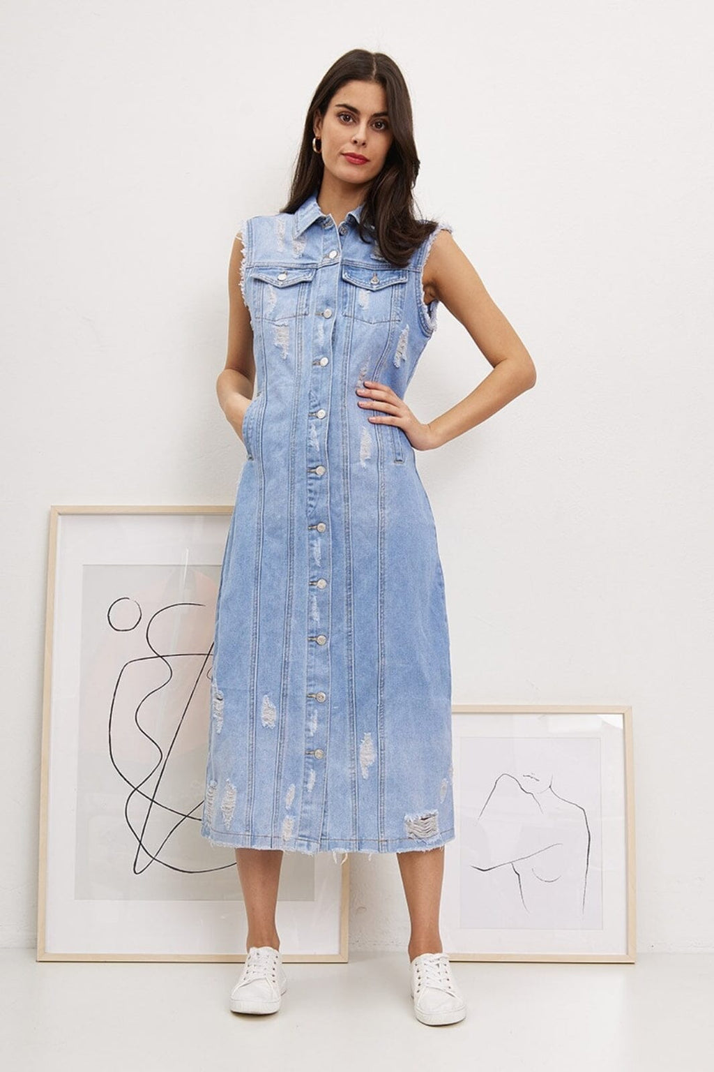 Slumkvarter Let at læse pris A-bee | Katarina Long Jacket Dress - V476 - Jeans