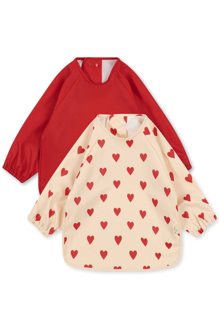 Konges Sløjd - 2 Pack Dinner Bib With Sleeves - Mon Amour Hagesmække/Savlesmække 