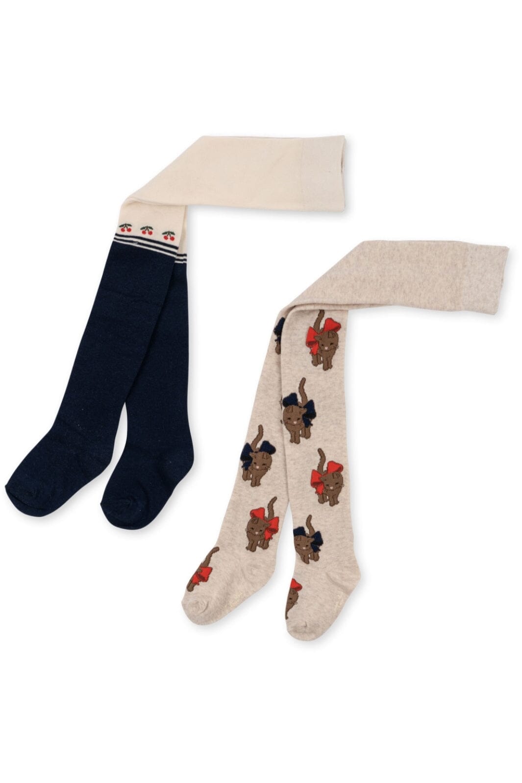 Konges Sløjd - 2 Pack Lapis Tights - Cherry/Cat Strømpebukser 