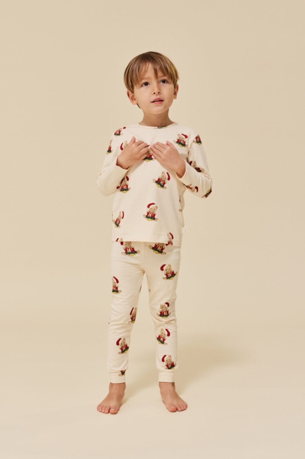 Konges Sløjd - Basic Blouse/Pants Set Gots - Christmas Teddy Nattøj 