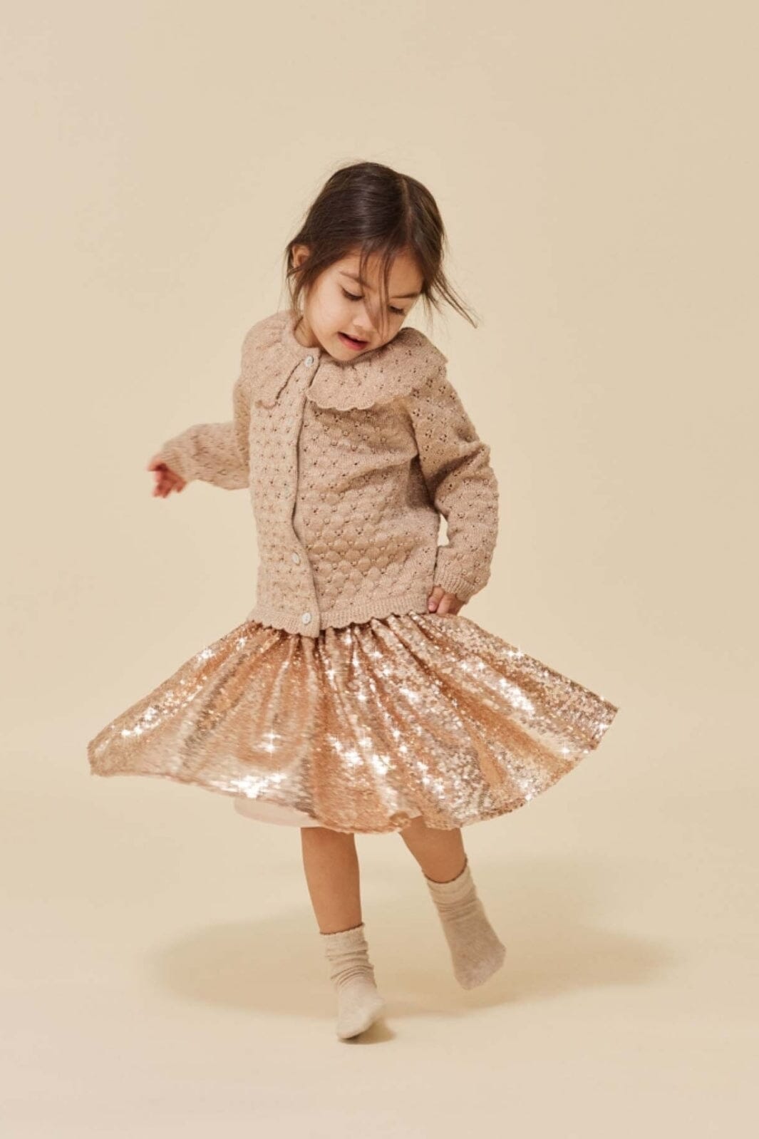 Konges Sløjd - Starla Sequin Skirt - Gold Blush Nederdele 