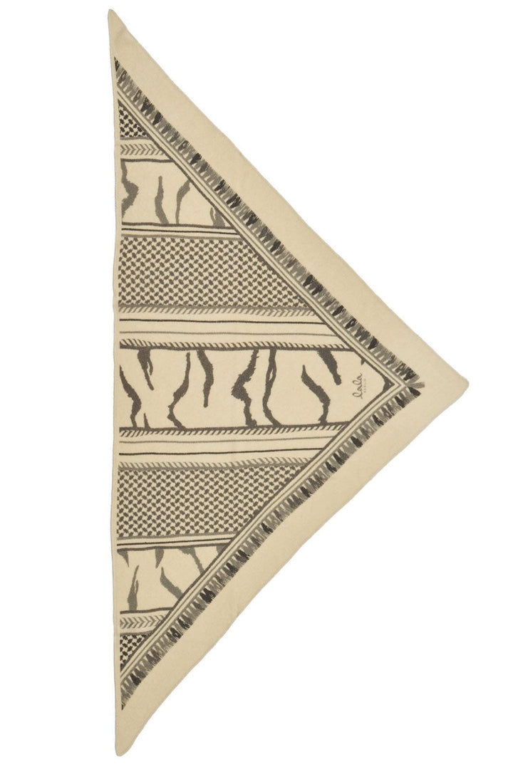 Lala Berlin - Triange Trinity Tiger M - Black On Alabastro Tørklæder 