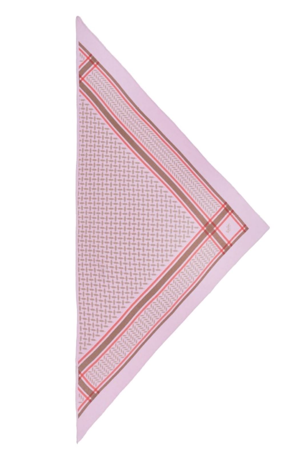 Lala Berlin - Triangle Trinity Colored M - Taupe On Malva Tørklæder 