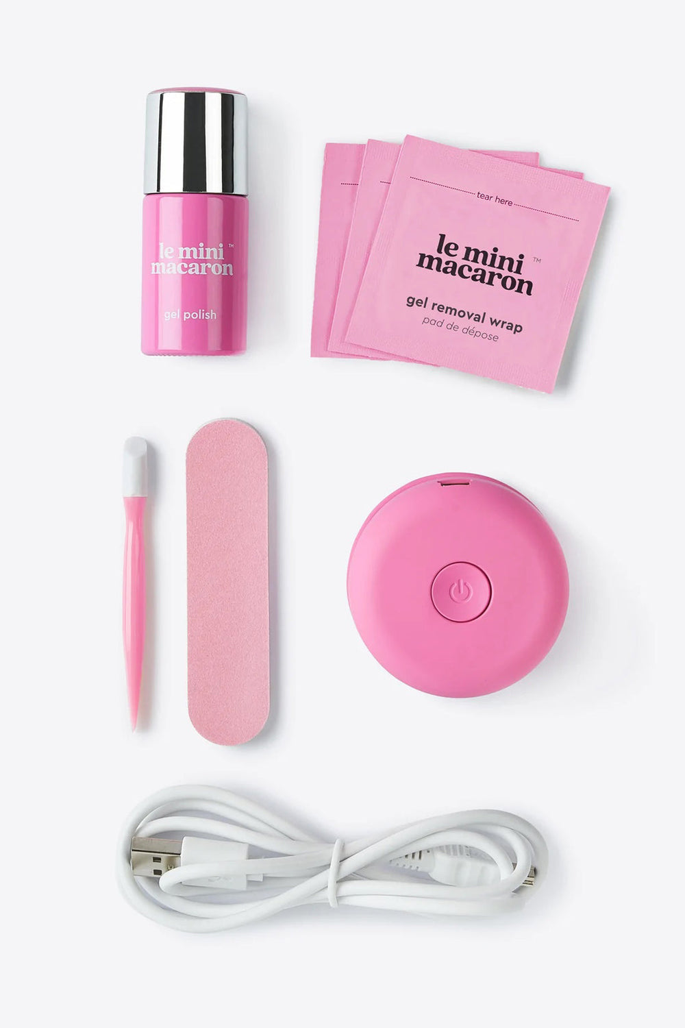Le Mini Macaron - Gel Manicure Kit - Bubblegum Crush Neglelak 