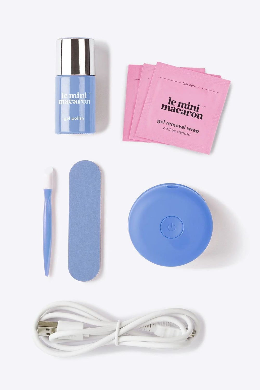 Le Mini Macaron - Gel Manicure Kit - Fleur Bleue Neglelak 