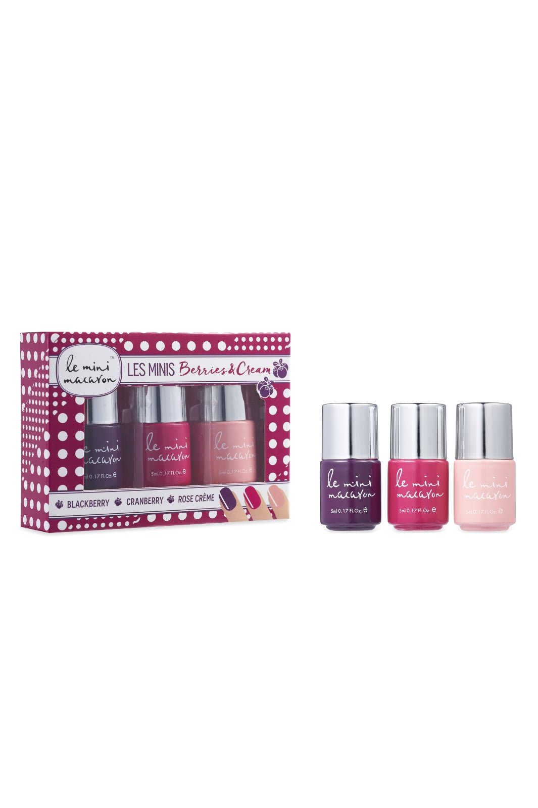 Le Mini Macaron - Les Minis Trio Gel Polish - Berries & Cream Neglelak 