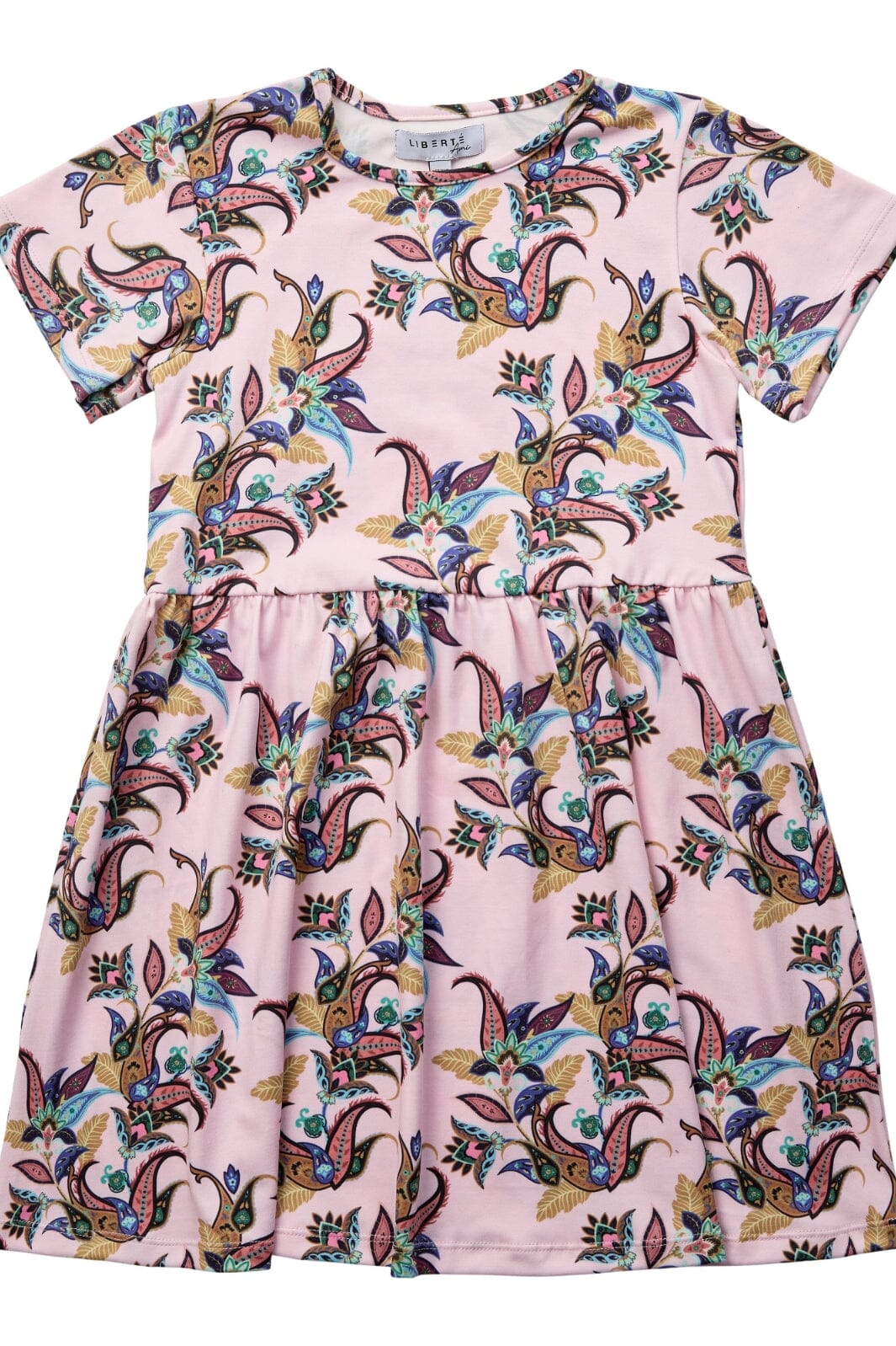 Liberte Ami - Alma-Ss-Babydoll-Dress - Rosa Multicolor Pasiley Kjoler 