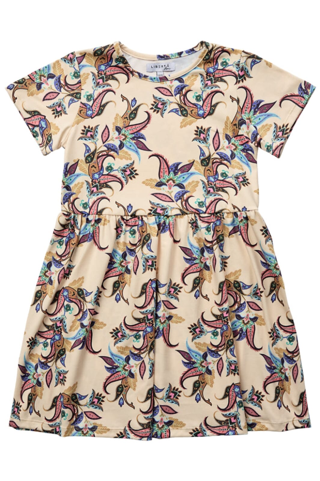 Liberte Ami - Alma-Ss-Babydoll-Dress - Vanilla Multicolor Pasiley Kjoler 