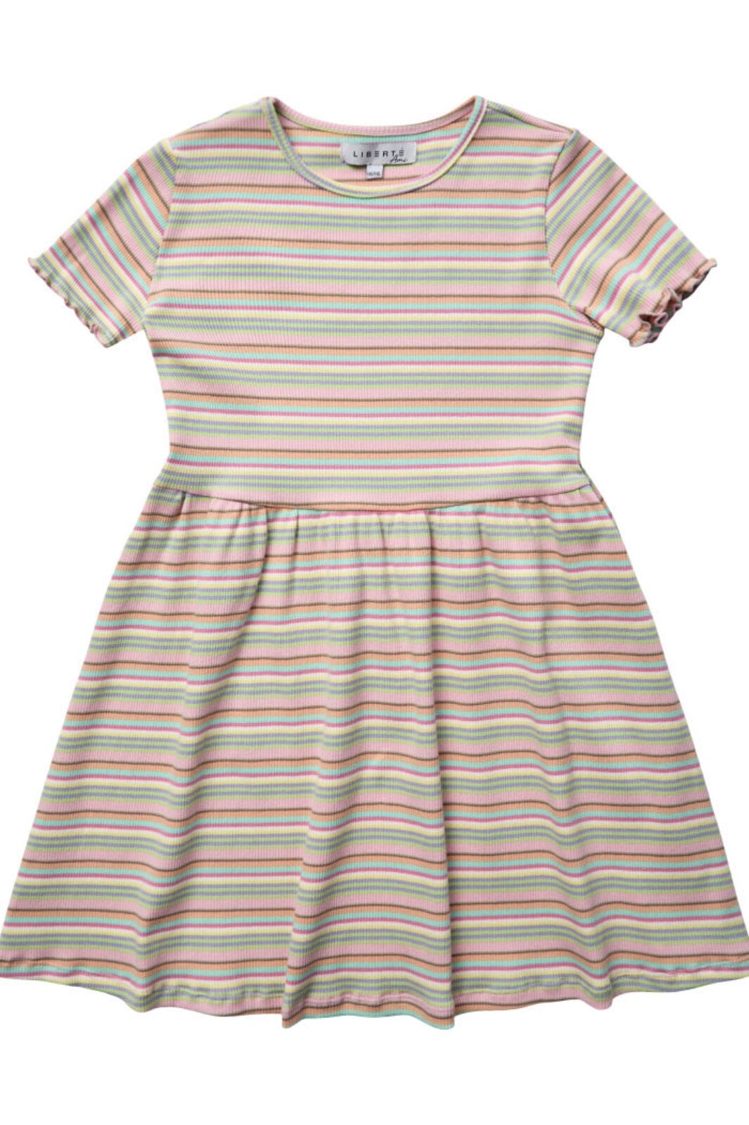 Liberte Ami - Natalia-Ss-Dress-Kids - Multi Mint Stripe Kjoler 