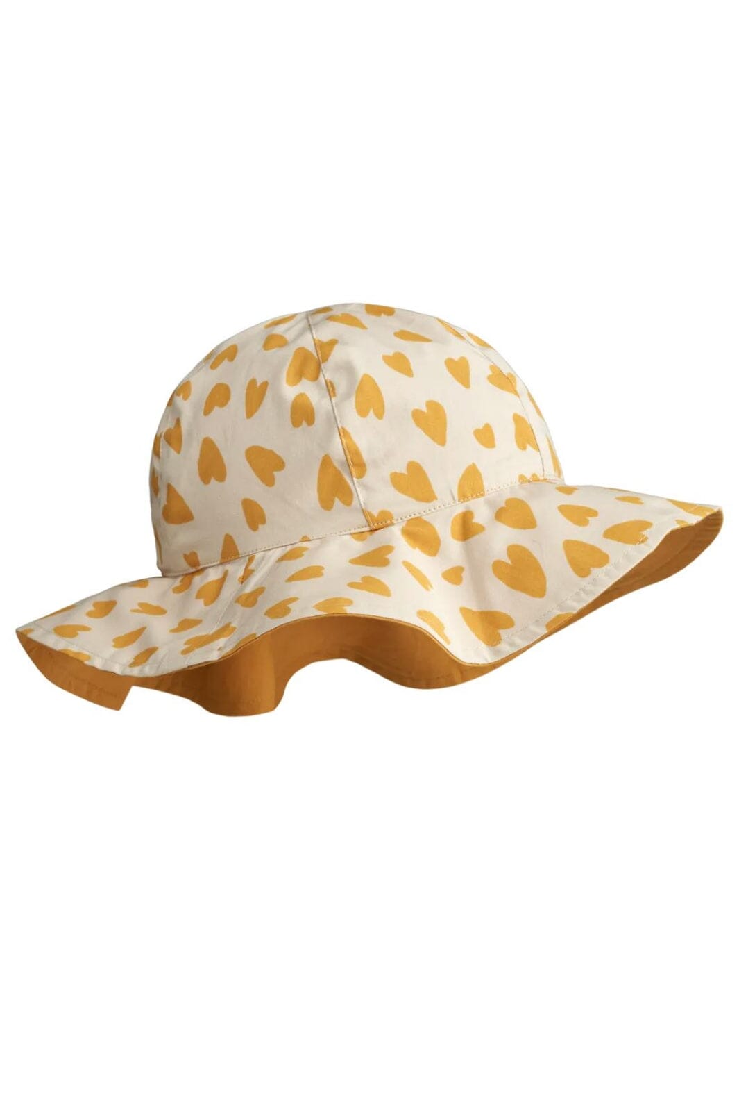 Liewood - Amelia Reversible Sun Hat - Hearts Sandy / Yellow Mellow Sommerhatte & UV hatte 