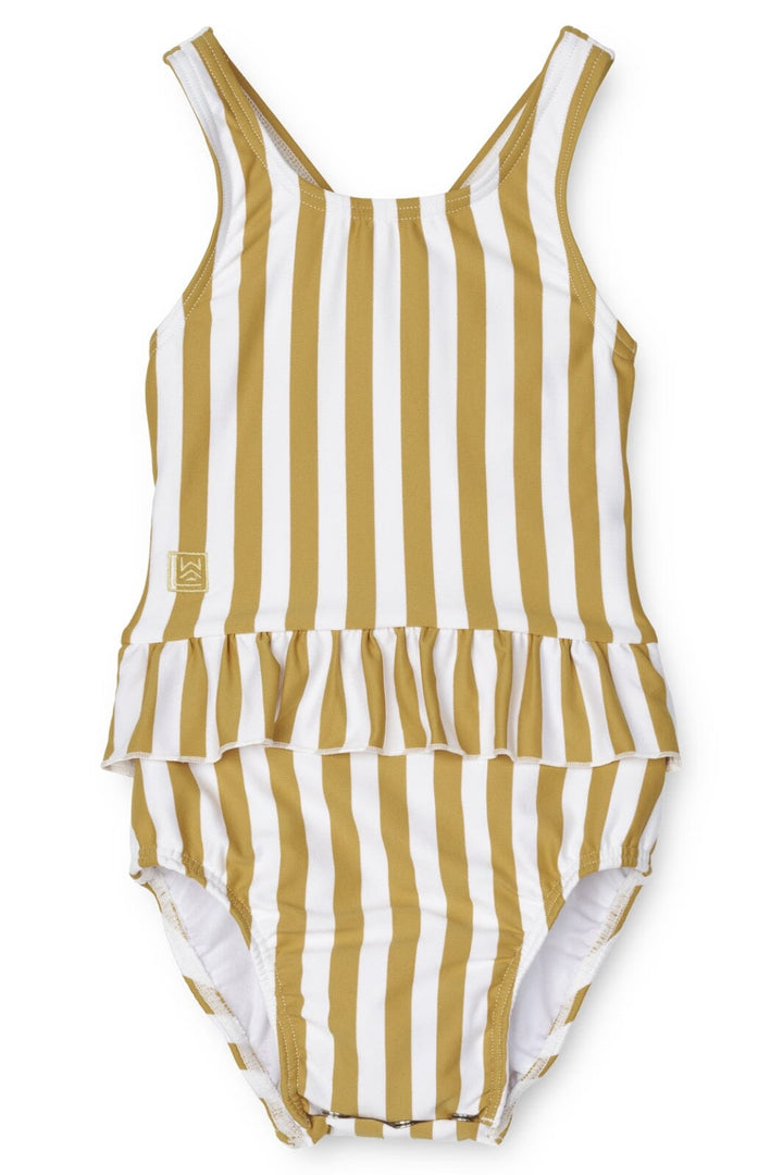 Liewood - Amina Baby Printed Swimsuit - Stripe Yellow Mellow / White Badedragter 