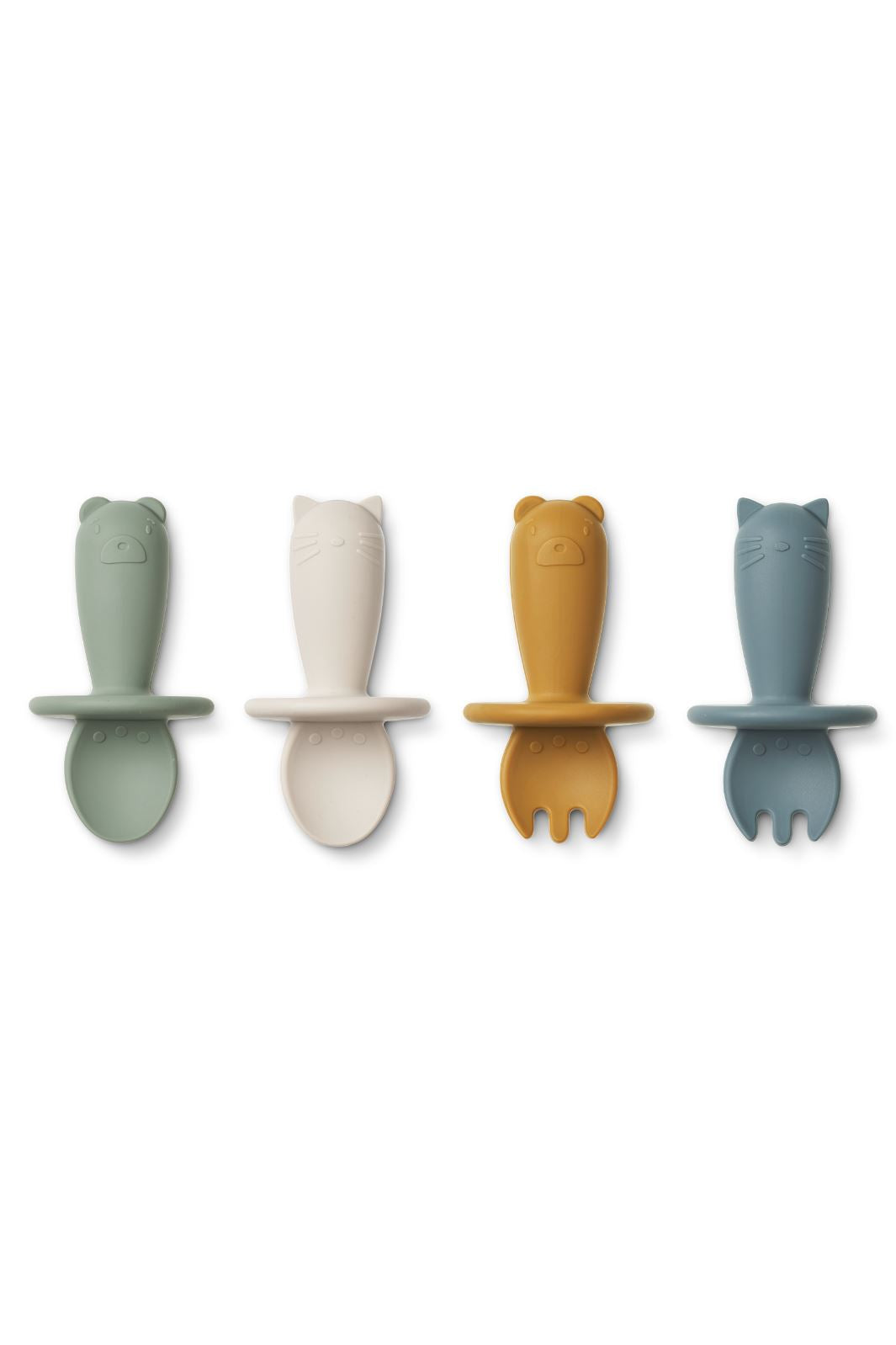 Liewood - Avril Baby Cutlery 4-Pack - Faune Green Multi Mix Køkkentilbehør 