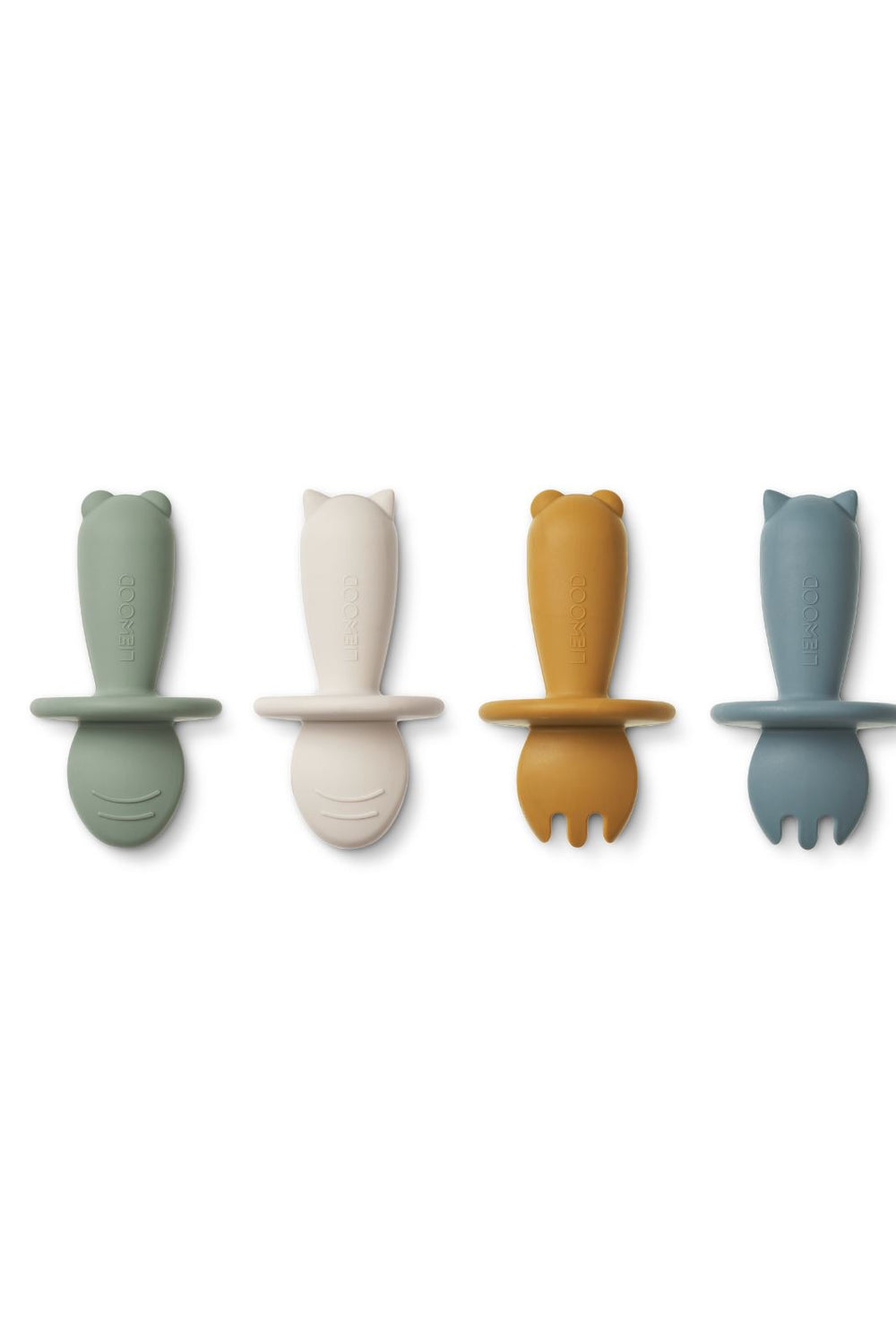 Liewood - Avril Baby Cutlery 4-Pack - Faune Green Multi Mix Køkkentilbehør 