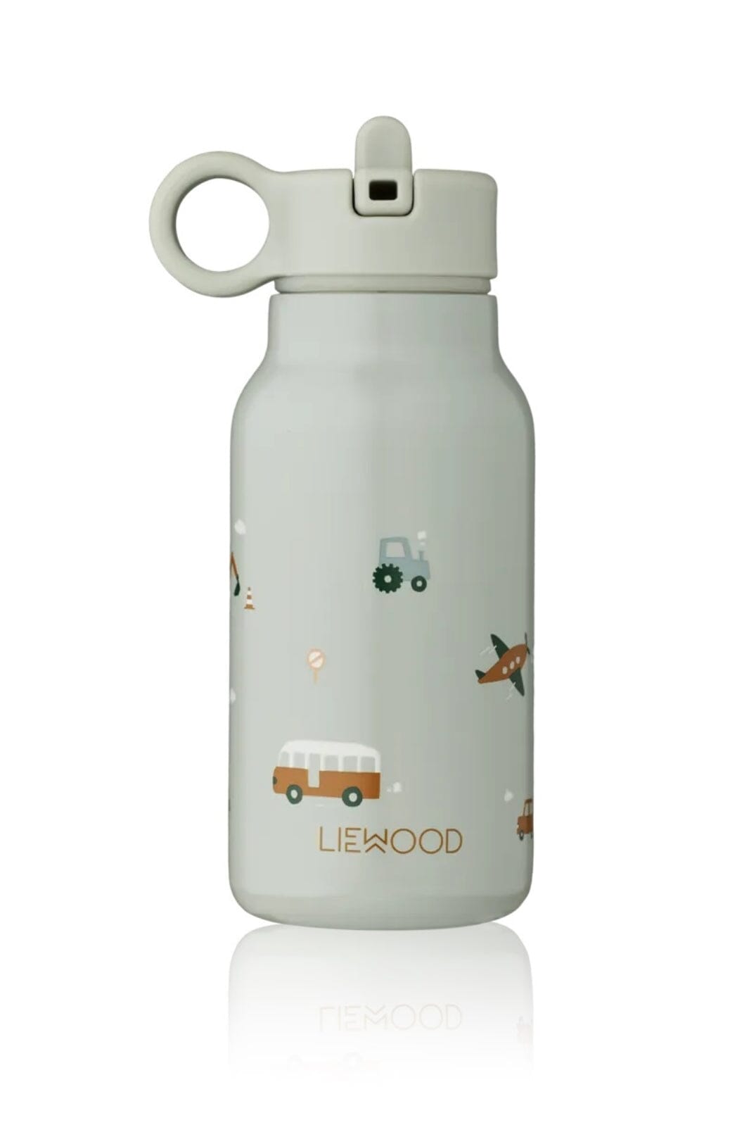 Liewood - Falk Water Bottle 250 Ml - Vehicles/Dove Blue Mix Drikkedunke 