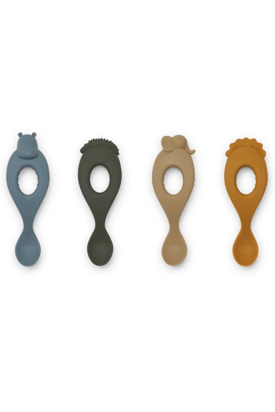 Liewood - Liva Silicone Spoon 4-Pack - Safari/Blue Multi Mix Køkkentilbehør 