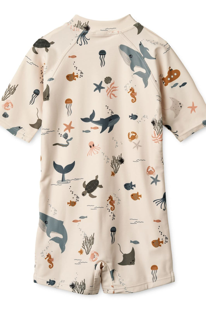 Liewood - Max Printed Swim Jumpsuit - Sea Creature / Sandy Badedragter 