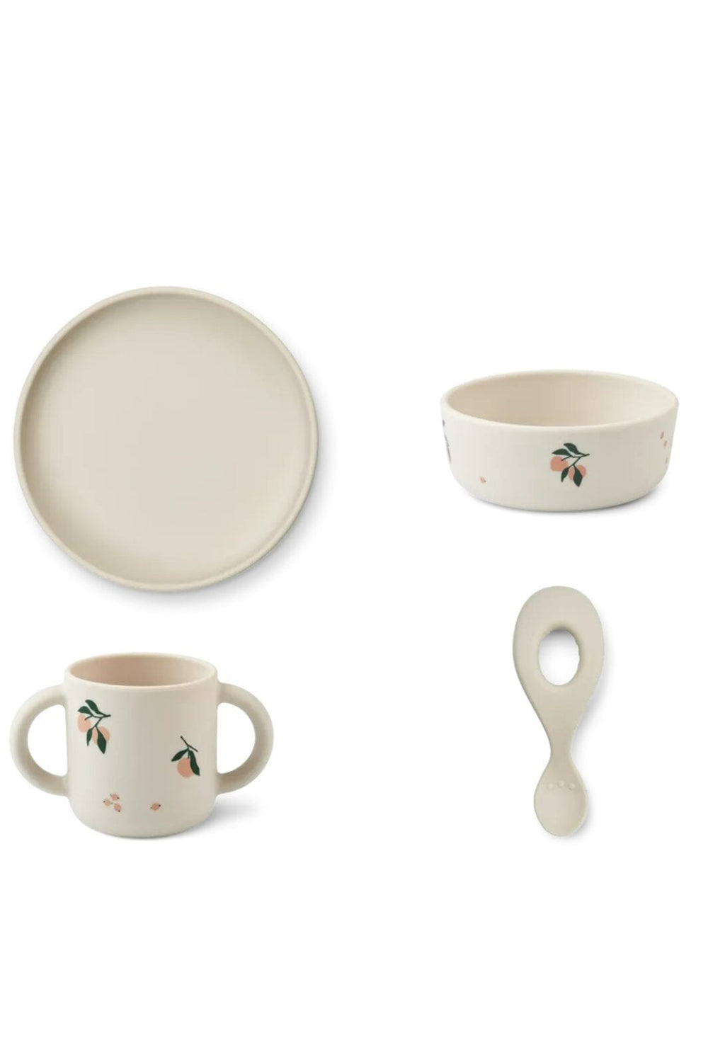 Liewood - Vivi Printed Tableware Set - Peach / Sea Shell Mix Køkkentilbehør 