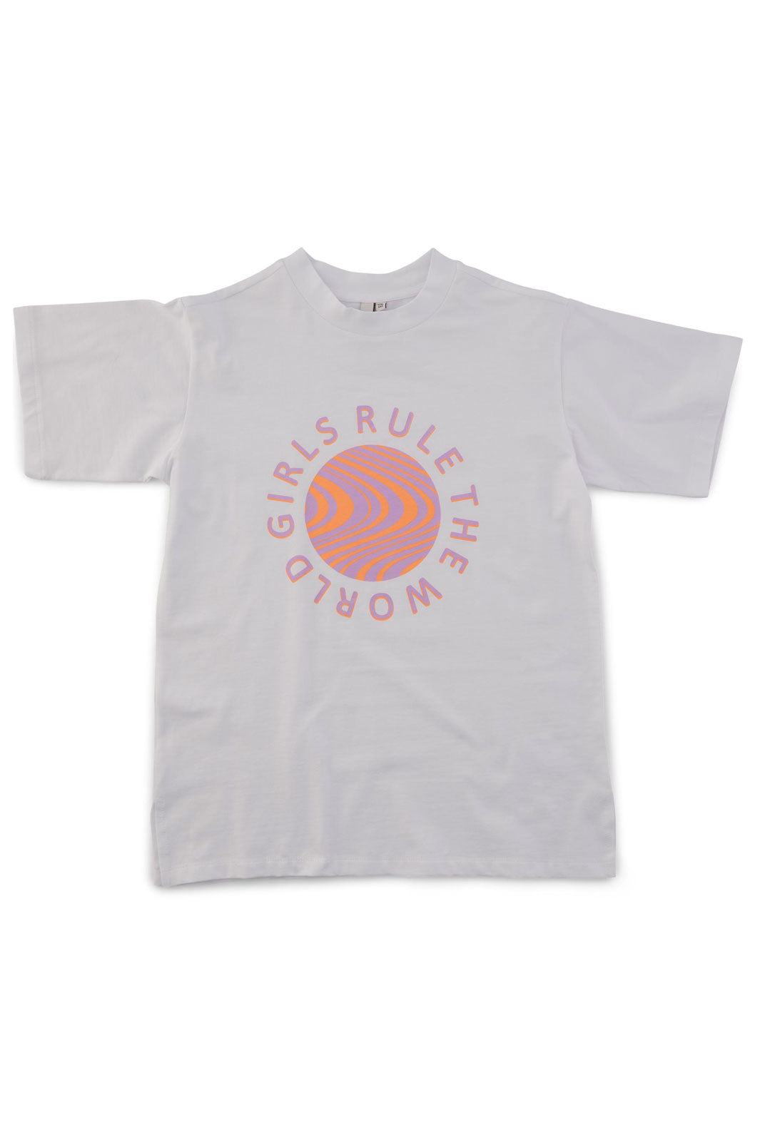 Little Pieces - Lpkenia Ss Long Tee - Bright White - Girls Rule The World T-shirts 