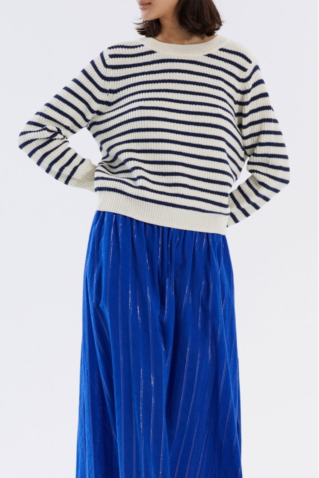 Lollys Laundry - Dane Jumper - 23 Dark Blue Strikbluser 