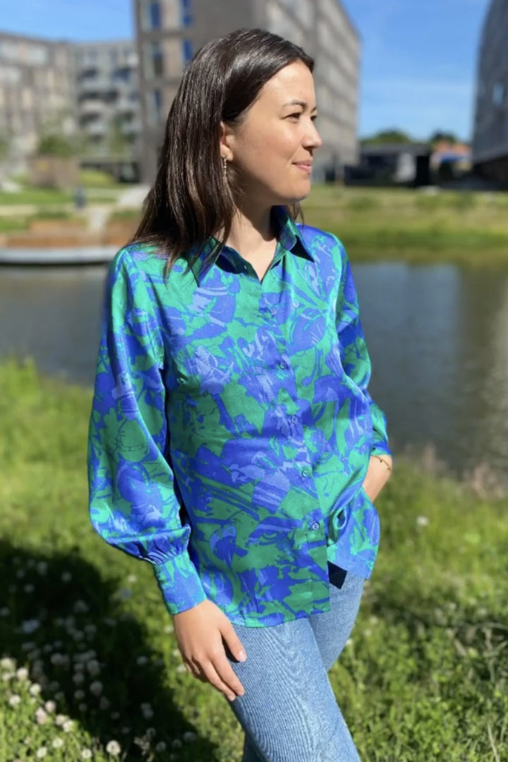 Love & Divine - Shirts Love919 - Green/Blue Comb Skjorter 