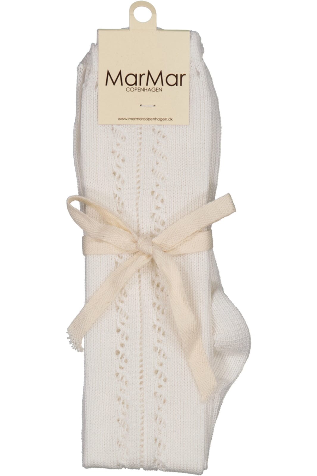 MarMar - Knee Socks Pointelle - Gentle White 0101 Strømper 