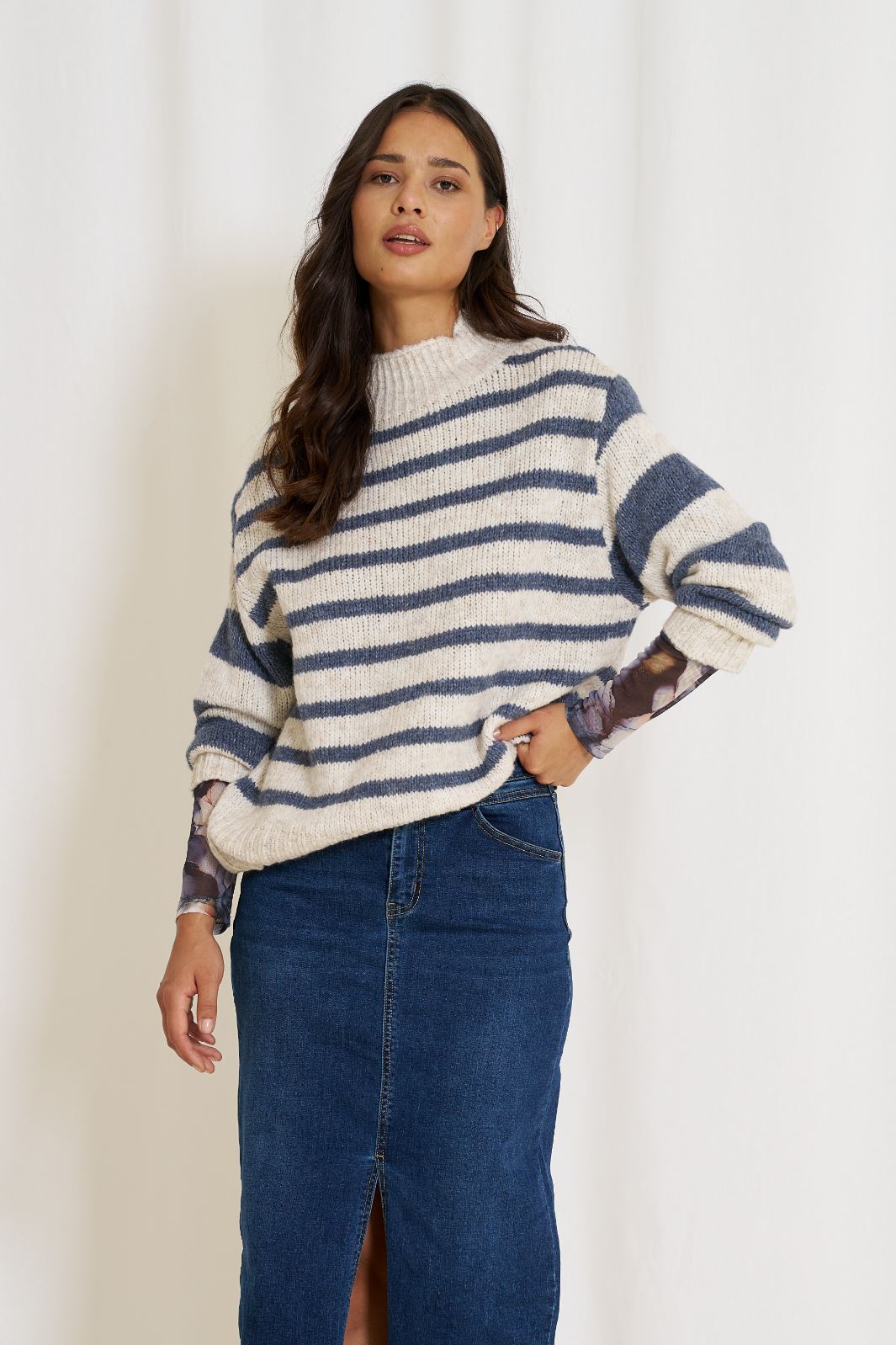 Marta Du Chateau - MdcLiv - 22504 Calce/Jeans Strikbluser 
