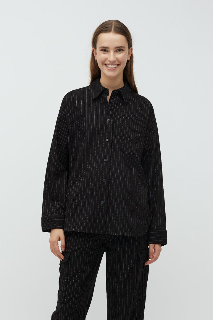 MbyM - Alonsa-M - Black Sugar Pinstripe Skjorter 