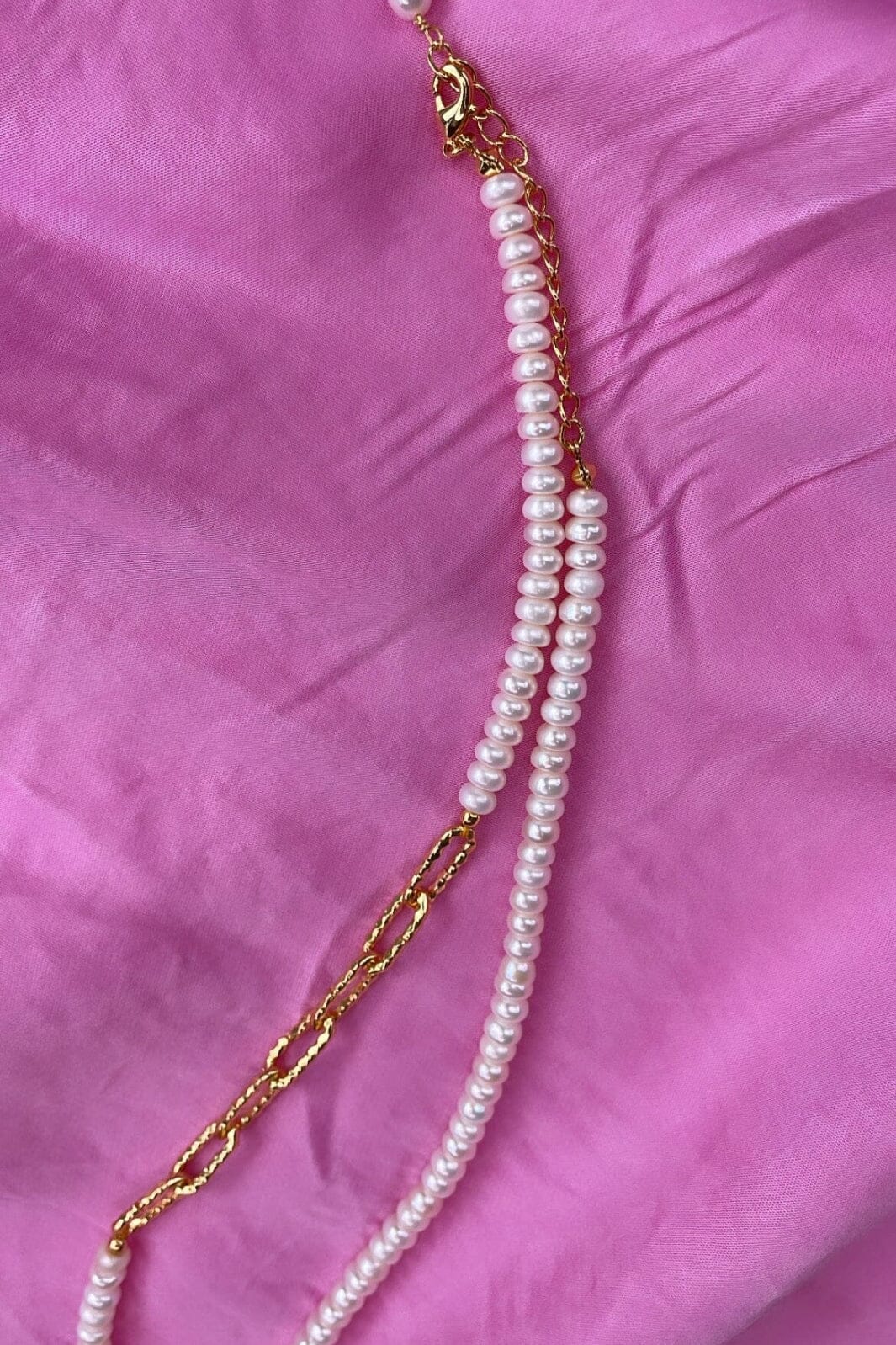 Mellow Moon - Pearl Chain Necklace - Forgyldt Halskæder 