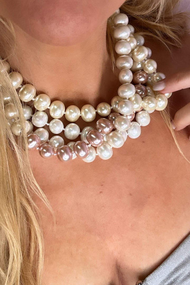 Mellow Moon - Pearl Necklace N1612 - Beige Halskæder 