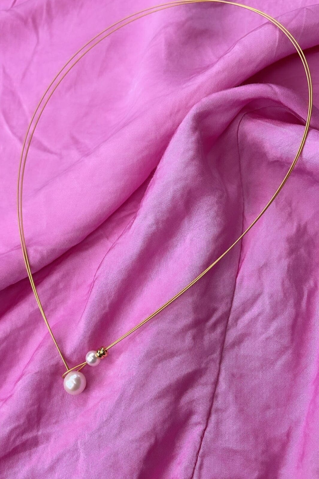 Mellow Moon - Single Pearl Necklace - Forgyldt Halskæder 