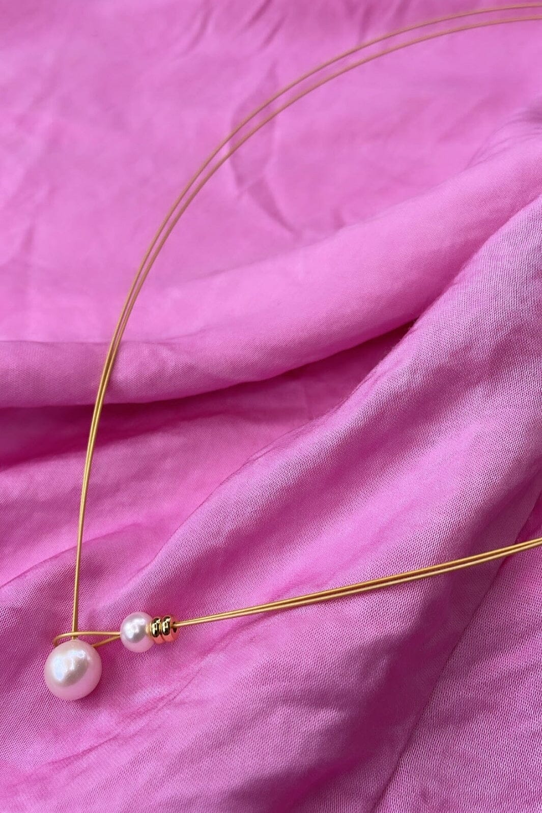 Mellow Moon - Single Pearl Necklace - Forgyldt Halskæder 