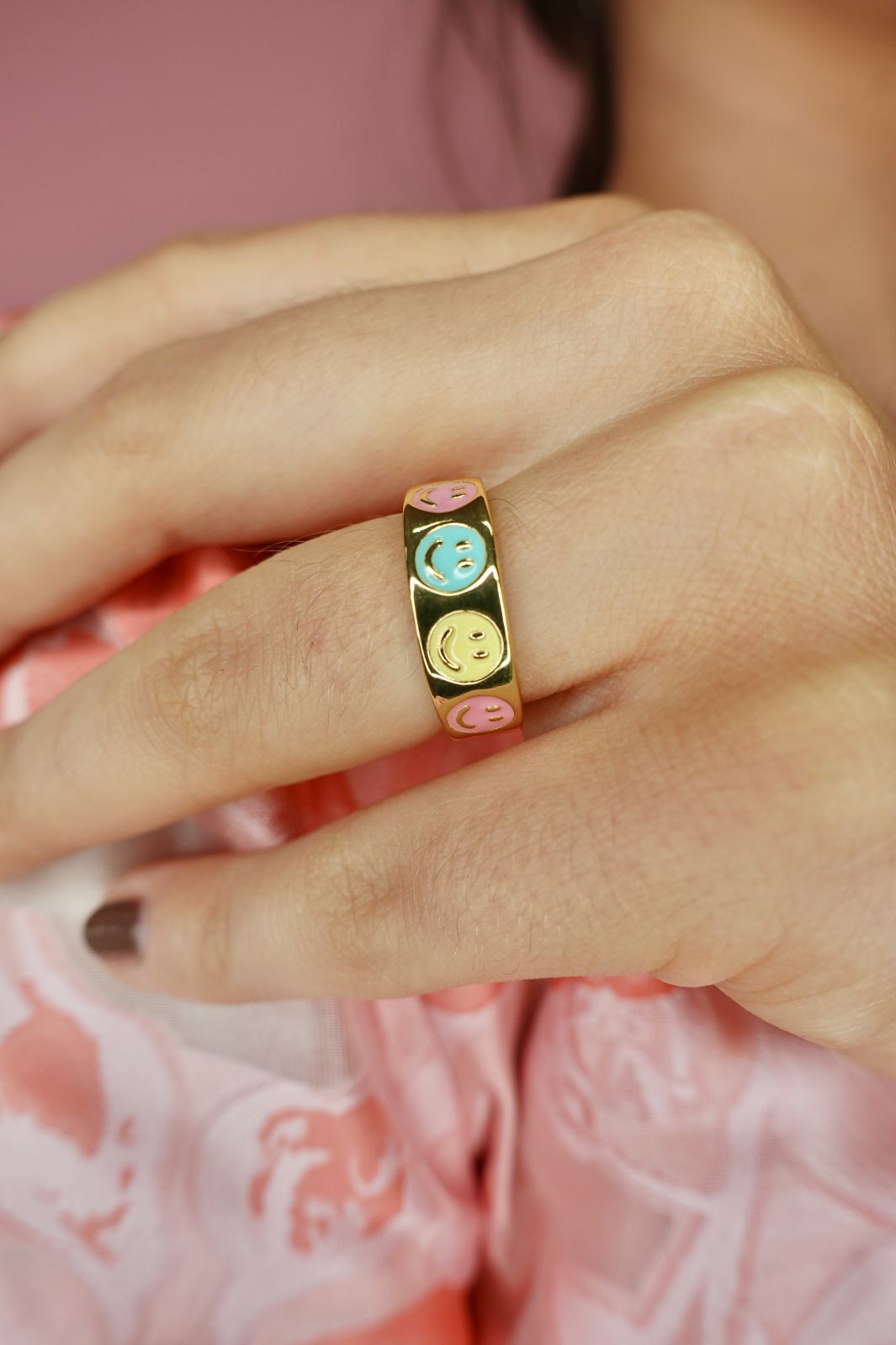 Mellow Moon - Smiley Ring - Guld Ringe 