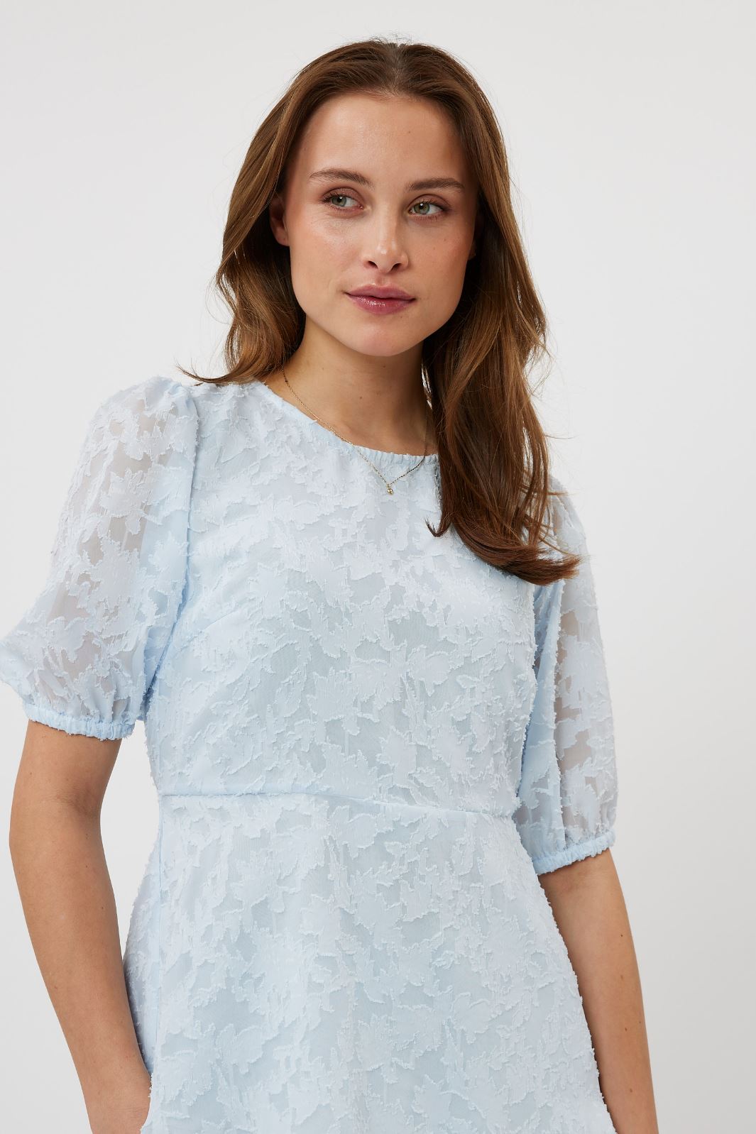 Moves By Minimum - Clover 2836 Short Sleeved Blouse - Iced aqua Bluser 