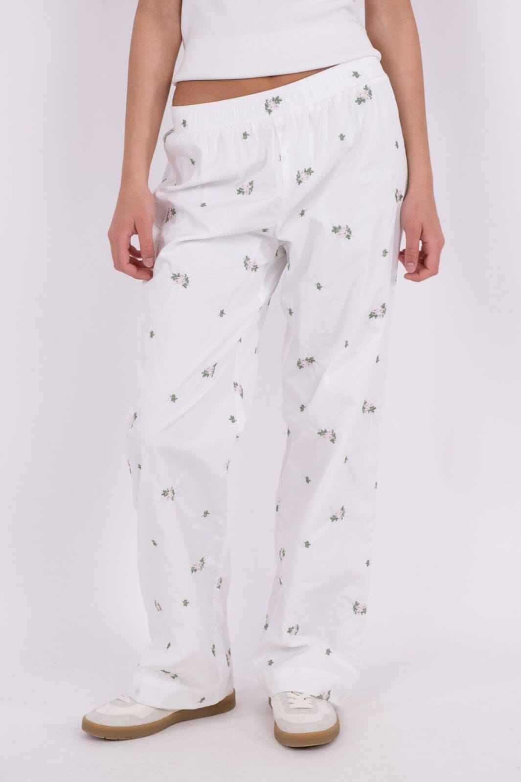 Neo Noir - Astra Clean Flower Pants - White Bukser 