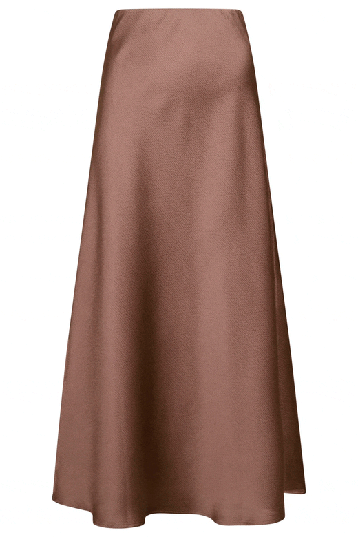 Neo Noir - Bovary Crepe Satin Skirt - Dusty Brown Nederdele 