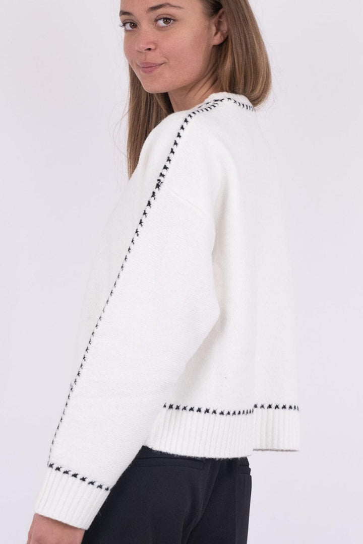 Neo Noir - Detri Knit Blouse - Off White Strikbluser 