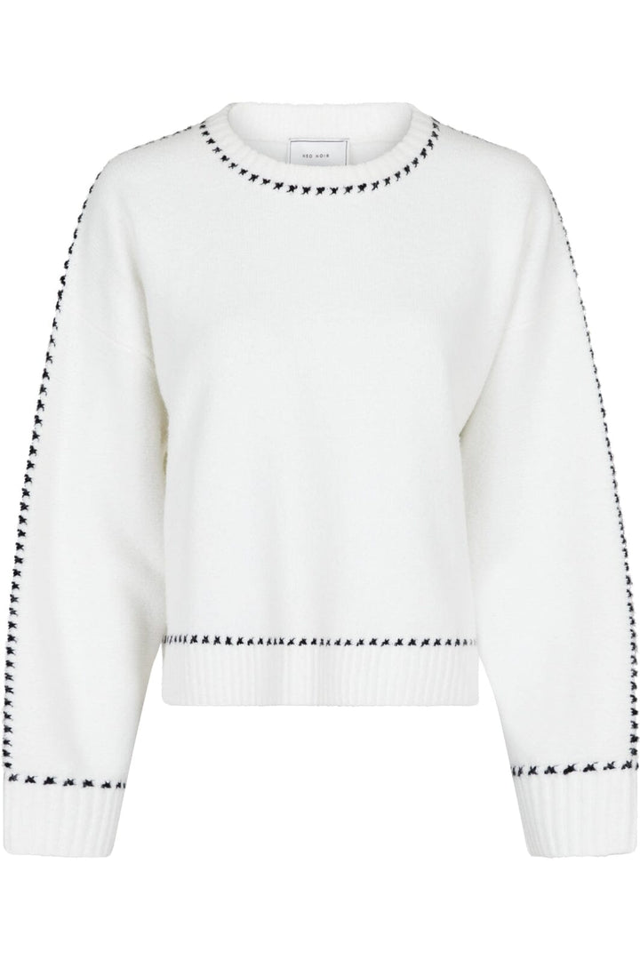 Neo Noir - Detri Knit Blouse - Off White Strikbluser 