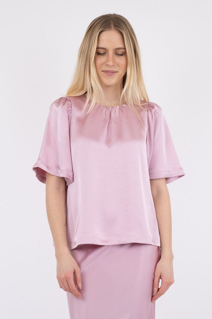 Neo Noir - Florina Heavy Sateen Blouse - ROSE Bluser 