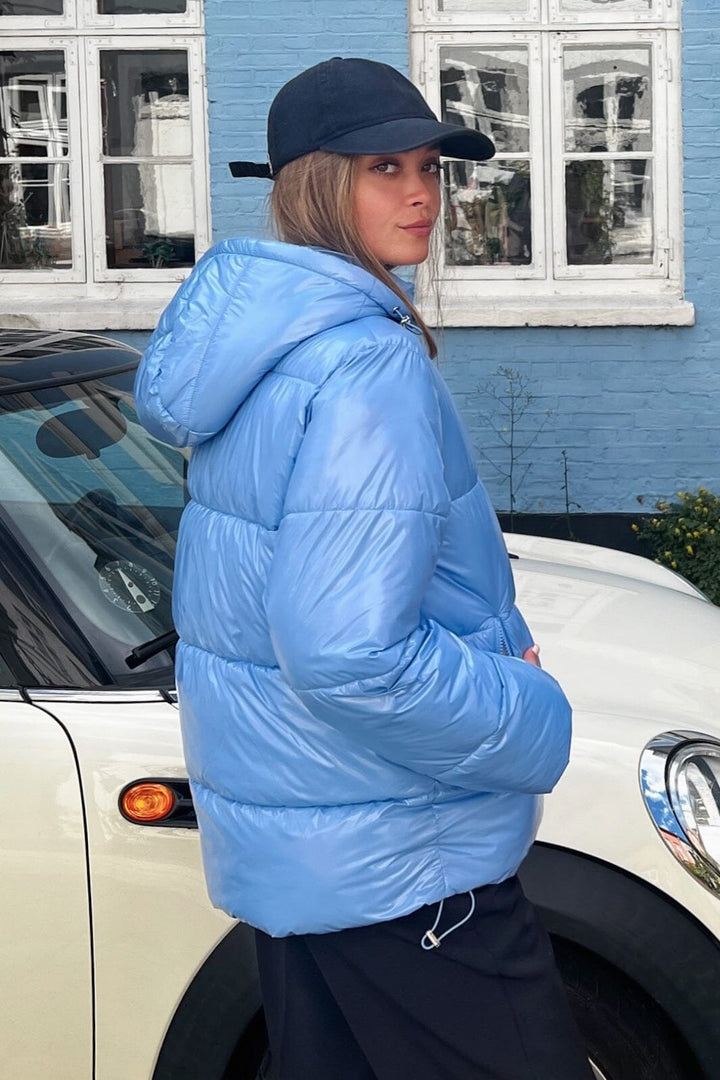 Neo Noir - Fox Shine Puffer Jacket - Light Blue Jakker 