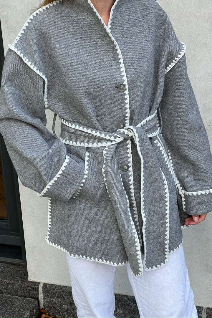 Neo Noir - Frenchie Wool Jacket - Dark Grey Melange Jakker 