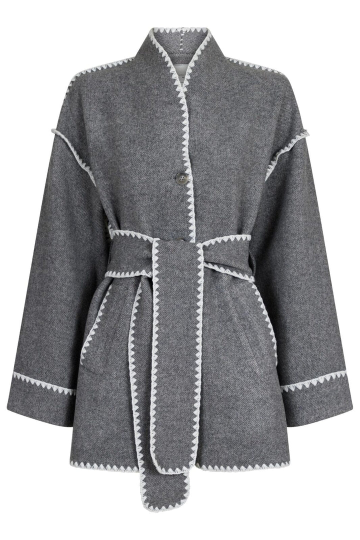 Neo Noir - Frenchie Wool Jacket - Dark Grey Melange Jakker 