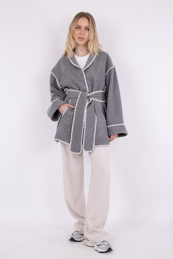 Neo Noir - Frenchie Wool Jacket - Dark Grey Melange Jakker 