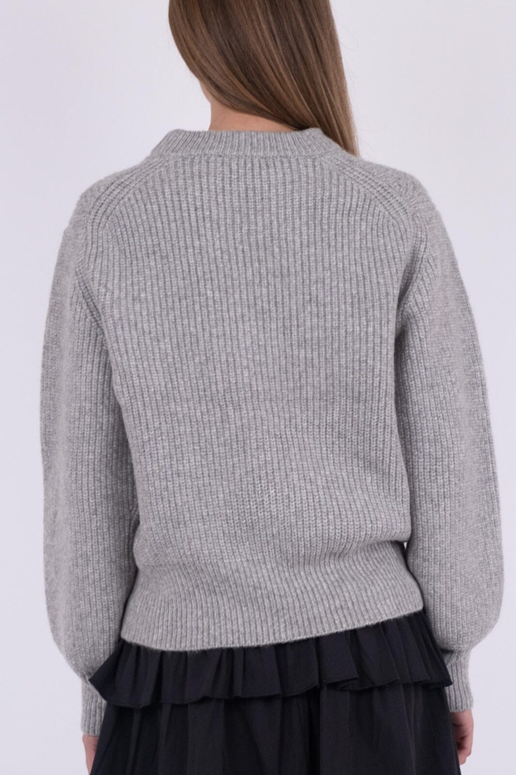 Neo Noir - Gimora Knit Blouse - Grey Melange Strikbluser 